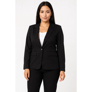 Women's Nash Grey Black Blazer with Leopard Print Lining S